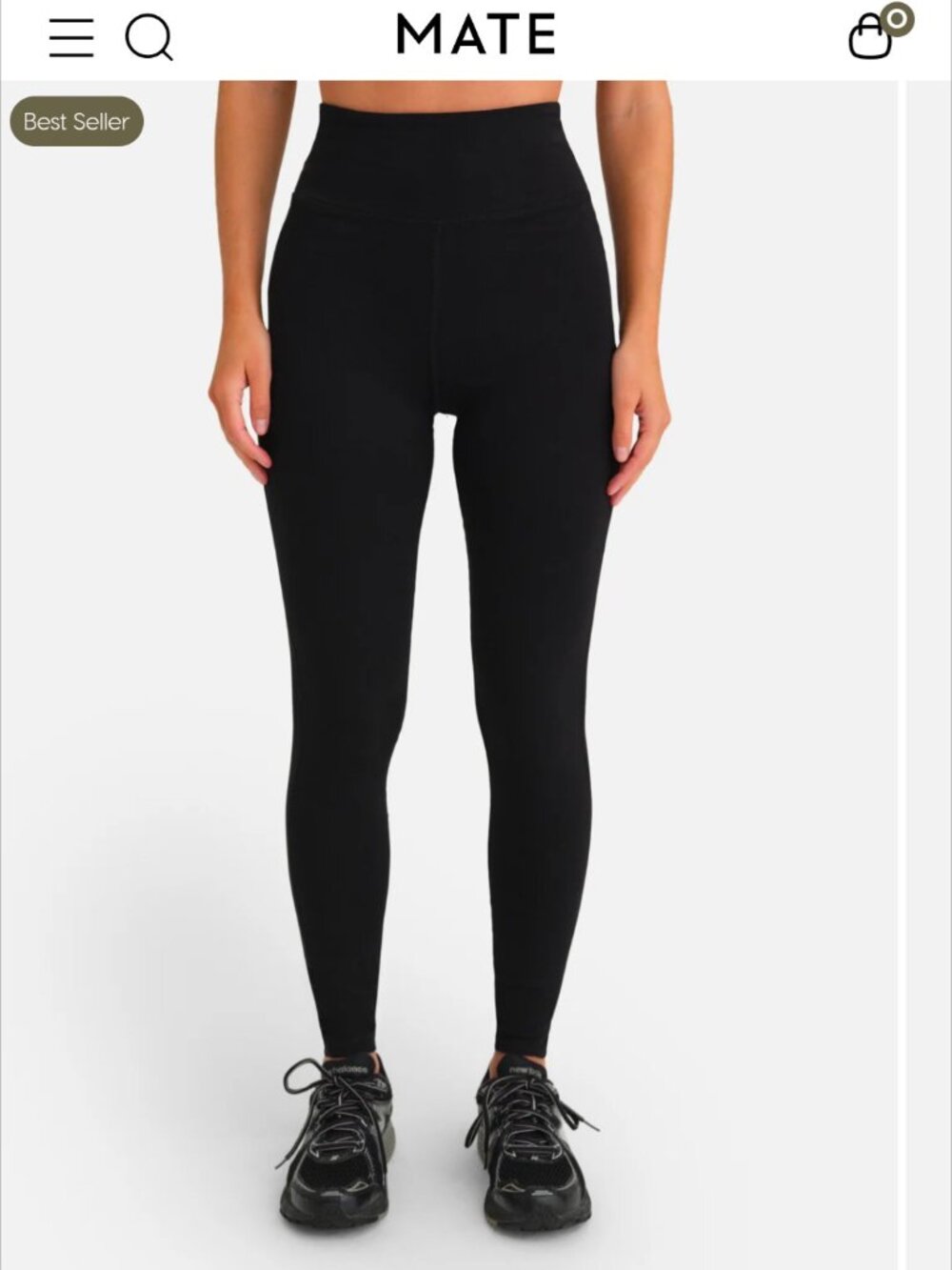 MATE the Label Black Organic Stretch Full-Length Leggings